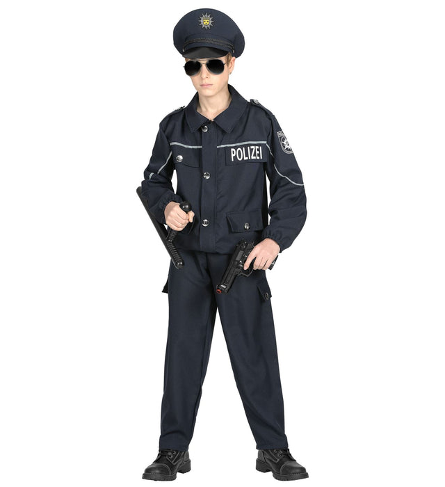 "Polizei" Polizisten Kostüm für Jungen | Dunkelblau