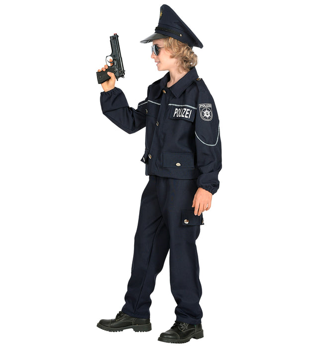 "Polizei" Polizisten Kostüm für Jungen | Dunkelblau
