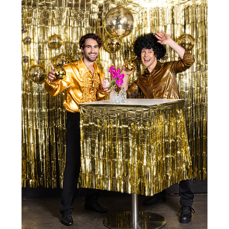 70er Jahre "Disco" Hemd für Herren | Gold - Party