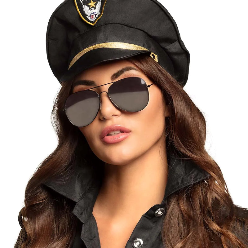 Brille "Police" | Verspiegelte Partybrille Silber