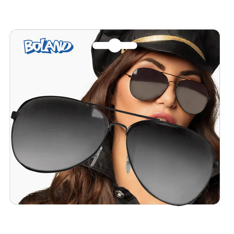 Brille "Police" | Verspiegelte Partybrille Silber