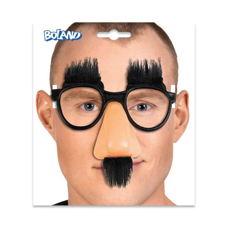 Spaßbrille mit Nase und Haaren für Erwachsene | Partybrille