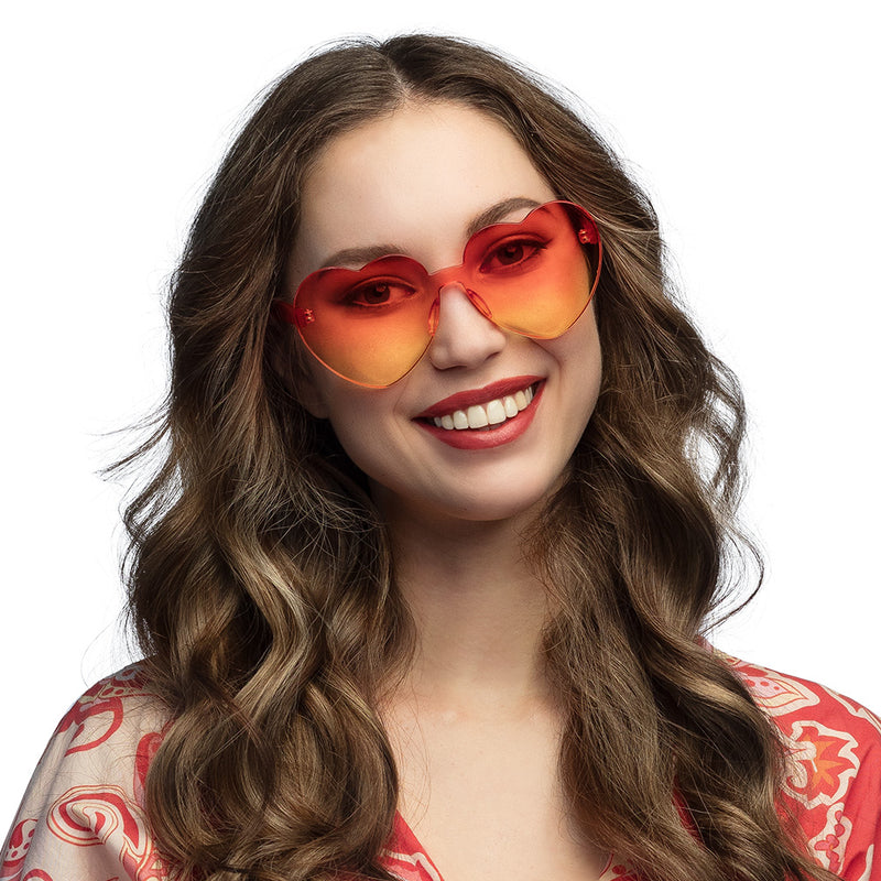Partybrille "Festival Hearts" Herzbrille | Orange