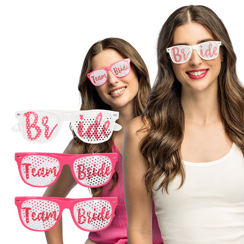 Partybrillen Set "Team Bride" für Junggesellenabschied | 3 Stück
