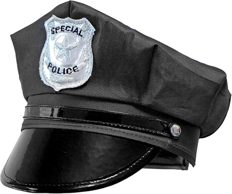 Polizei Mütze für Erwachsene | Schwarz