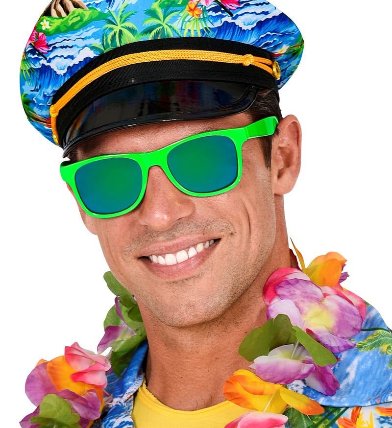 80er Jahre Brille - Neon Grün | Revo Gläser