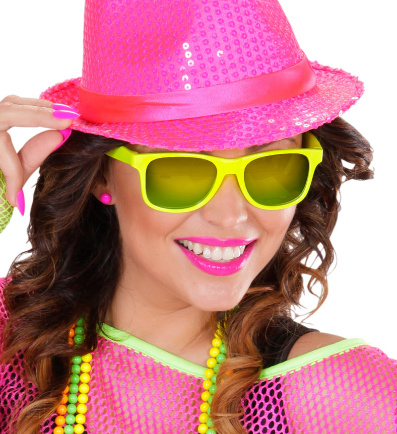 80er Jahre Brille - Neon Gelb | Revo Gläser