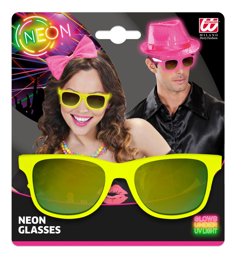 80er Jahre Brille - Neon Gelb | Revo Gläser