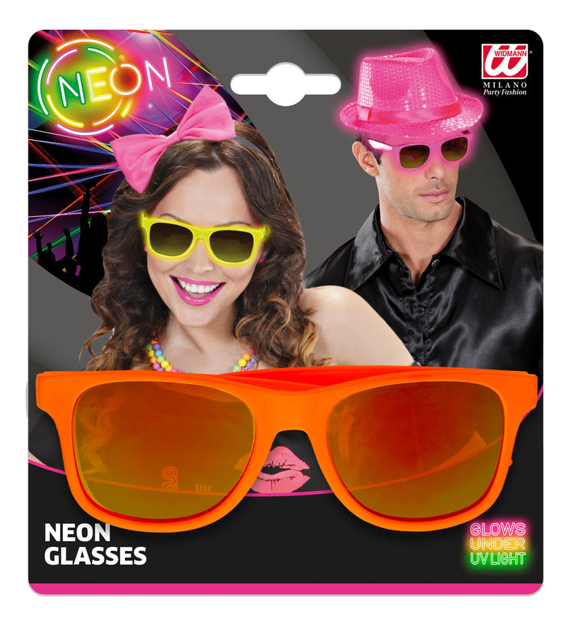 80er Jahre Brille - Neon Orange | Revo Gläser