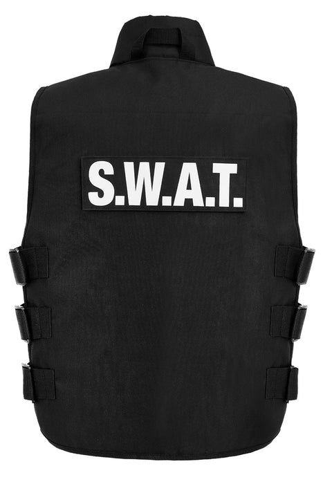 SWAT "Taktische Einsatzweste" für Kinder | Schwarz - Polizist FBI