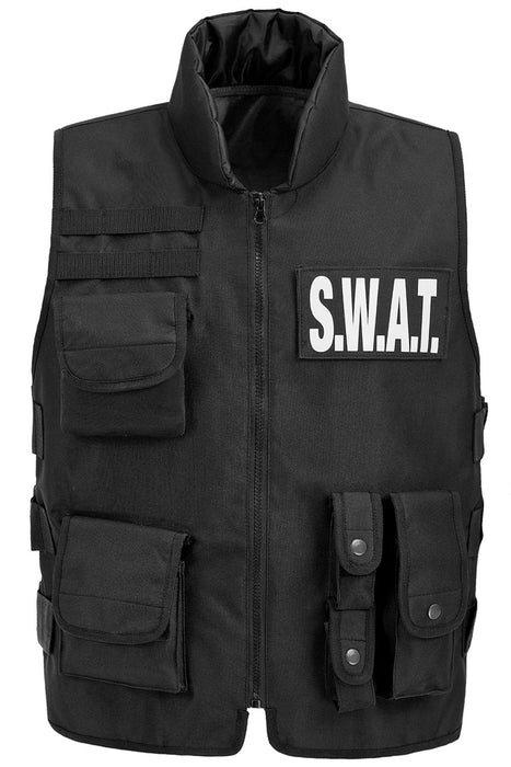 SWAT "Taktische Einsatzweste" für Erwachsene | Schwarz - Polizist FBI