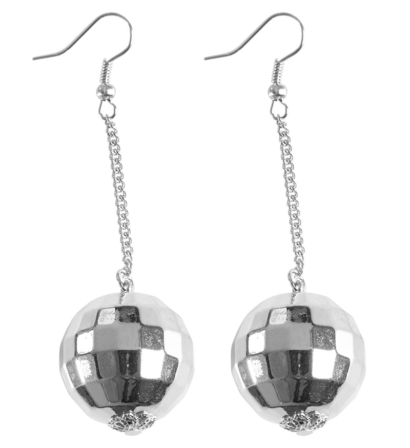 Ohrringe "Discokugel" | Silber - Schmuck Discoparty Kostüm