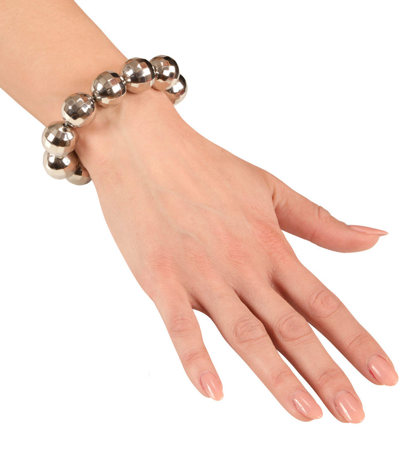 Armband "Discokugel" | Silber - Schmuck Discoparty Kostüm