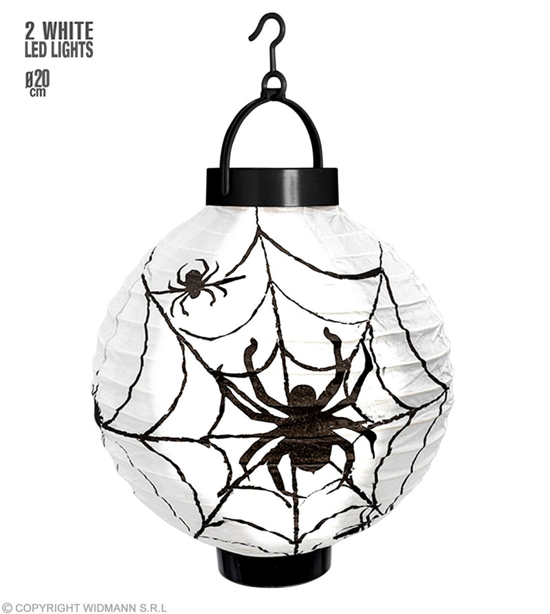 Halloween Deko Laterne "Spinnennetz" mit LED | 20 cm