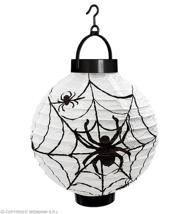 Halloween Deko Laterne "Spinnennetz" mit LED | 20 cm