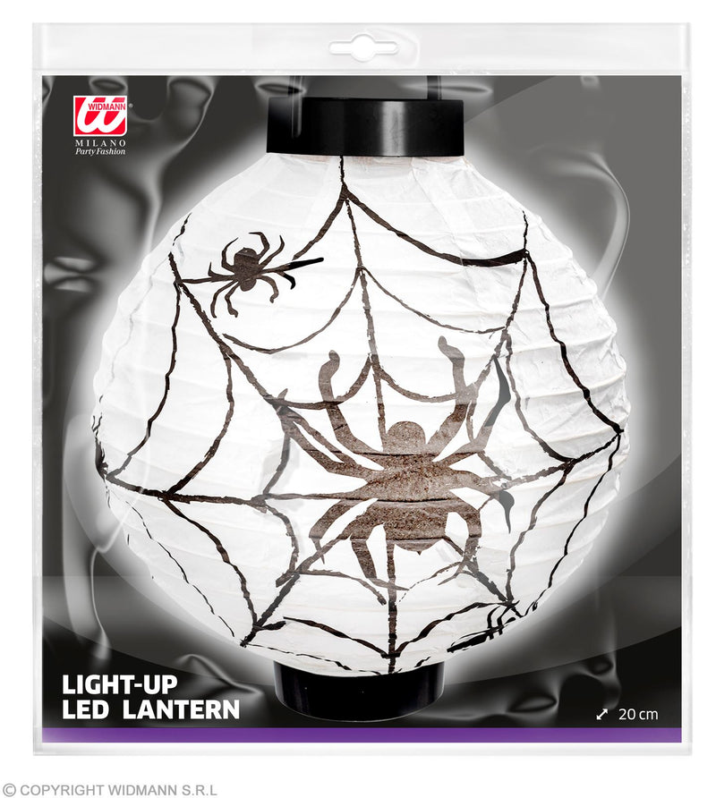 Halloween Deko Laterne "Spinnennetz" mit LED | 20 cm