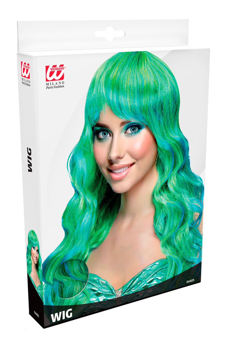 Langhaar Perücke "Meerjungfrau" für Damen | Grün Türkis - Mermaid