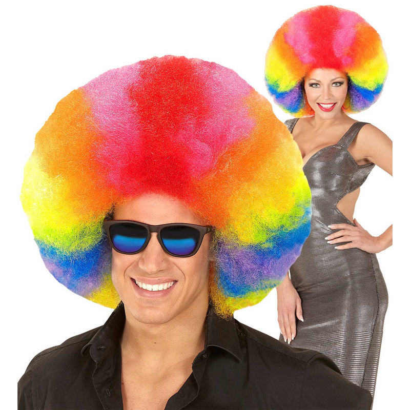 Riesen Afro Perücke für Erwachsene | Regenbogen