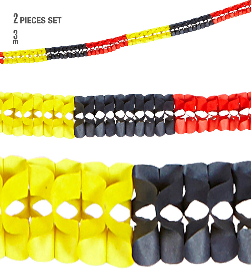 Deutschland Girlande 3 m - Ø 8 cm | 2er Set
