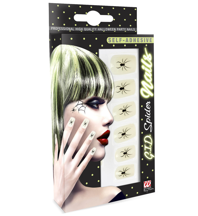 Fingernägel 12Stk. Spinne Nachtleuchtend