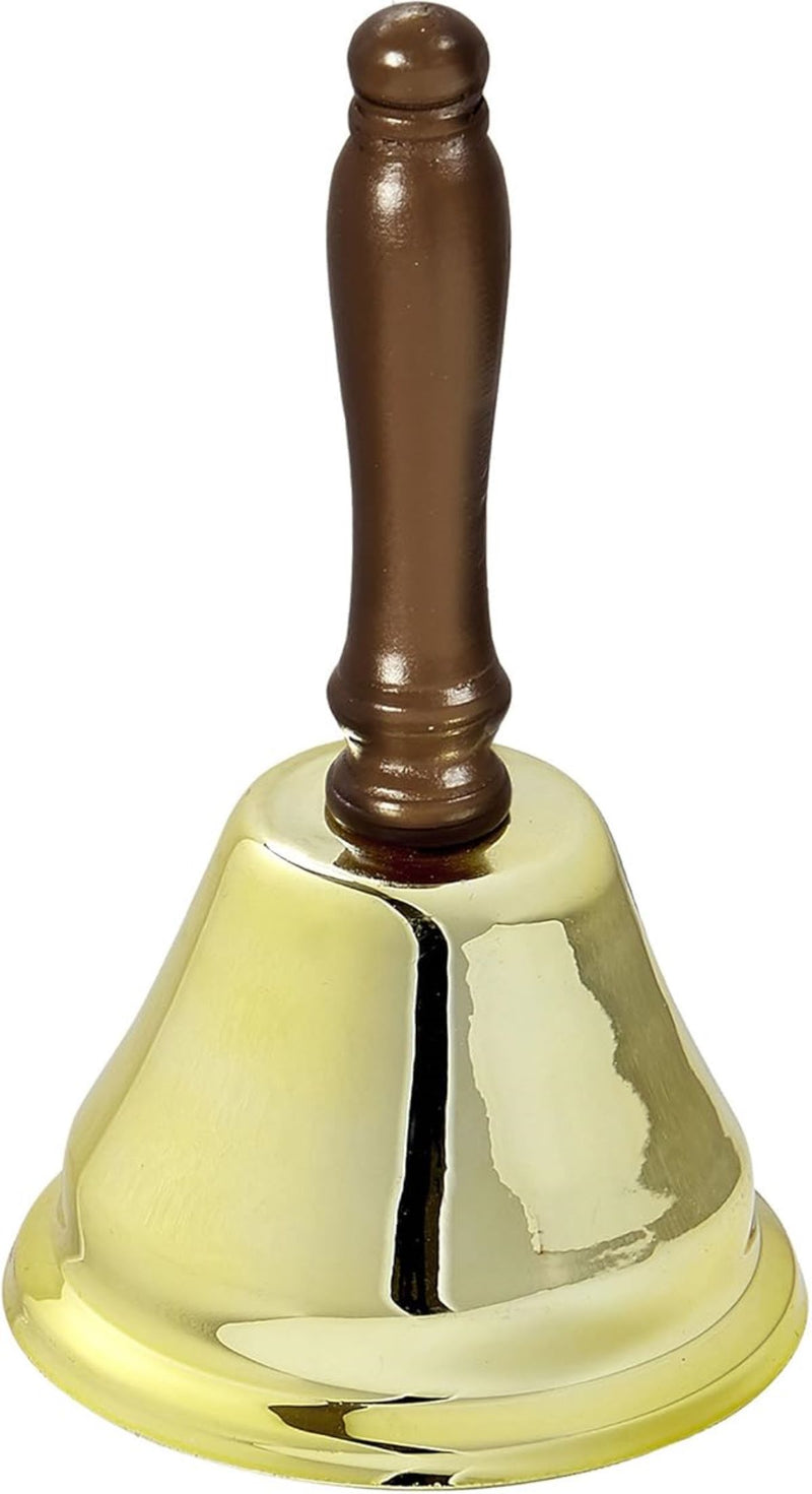 Weihnachtsmann Glocke 15 cm | Gold mit schwarzem Griff