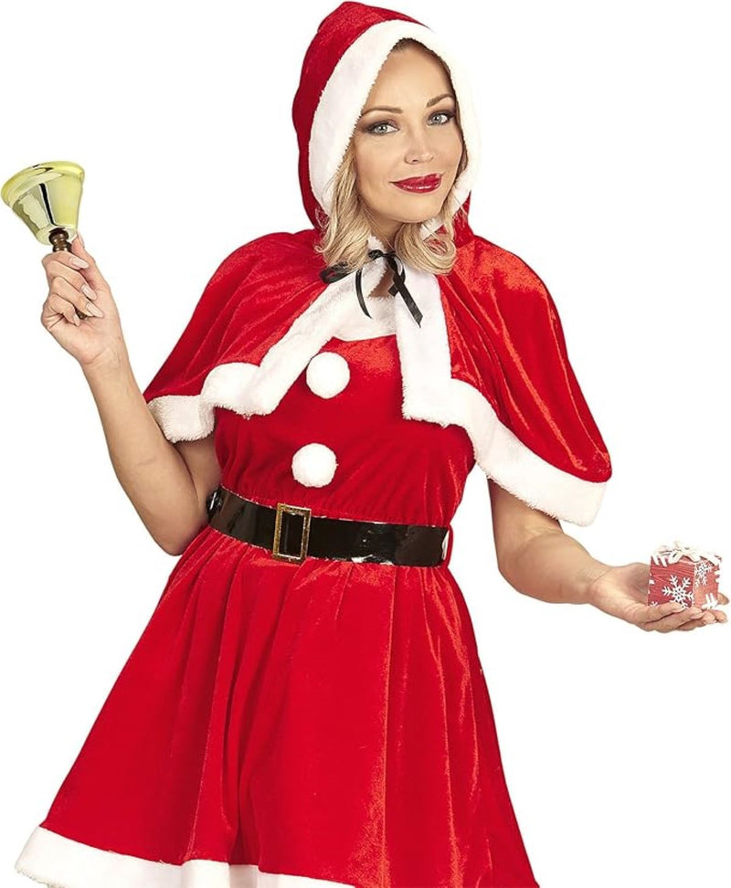 Weihnachtsmann Glocke 15 cm | Gold mit schwarzem Griff