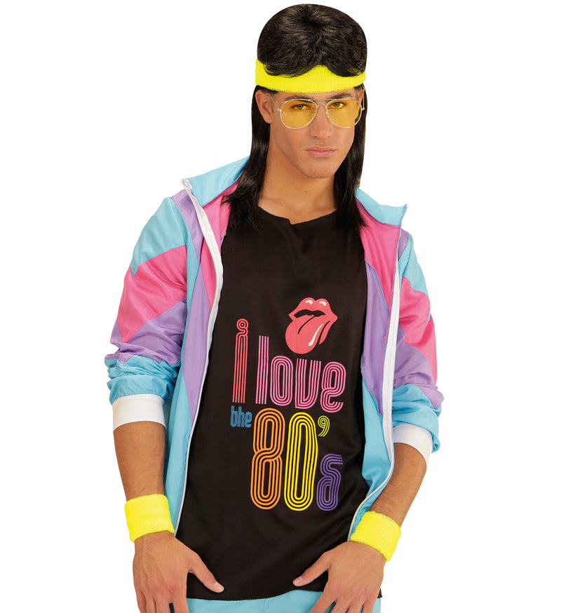 Schweißbänder Set 3-tlg. | Neon Gelb - 80er Jahre Disco Kostüm