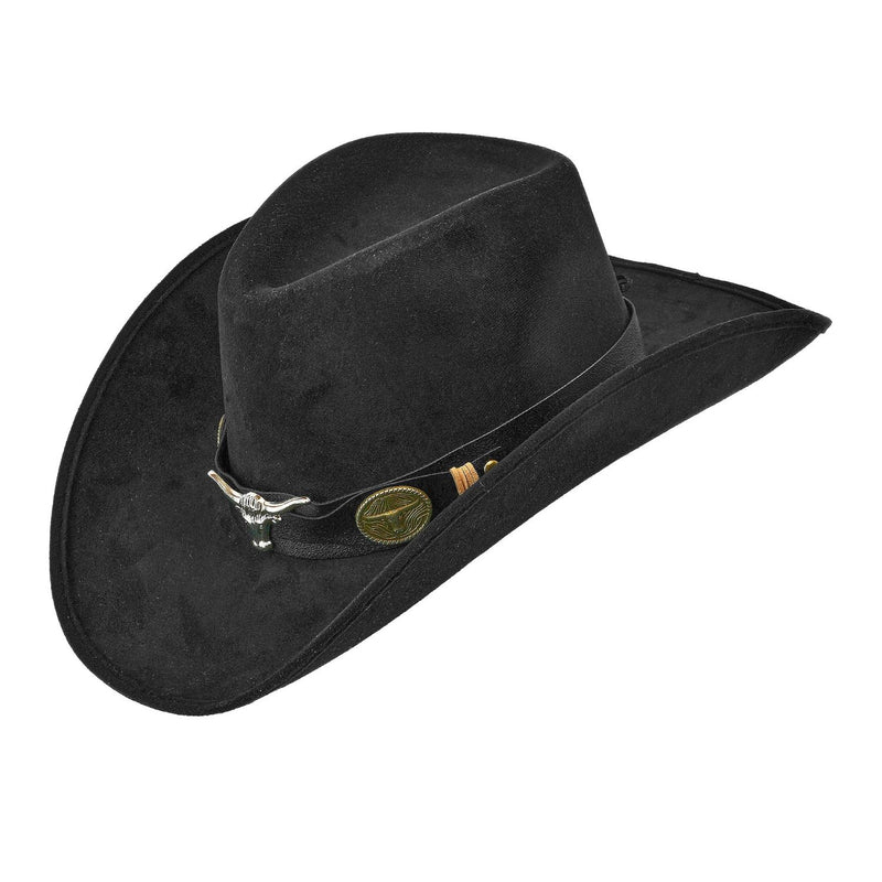 Cowboyhut Dallas Wildlederoptik | Schwarz