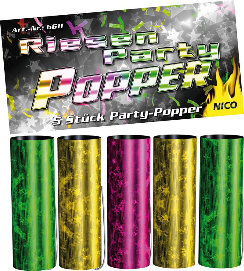 Riesen Party Popper | 5 Stück