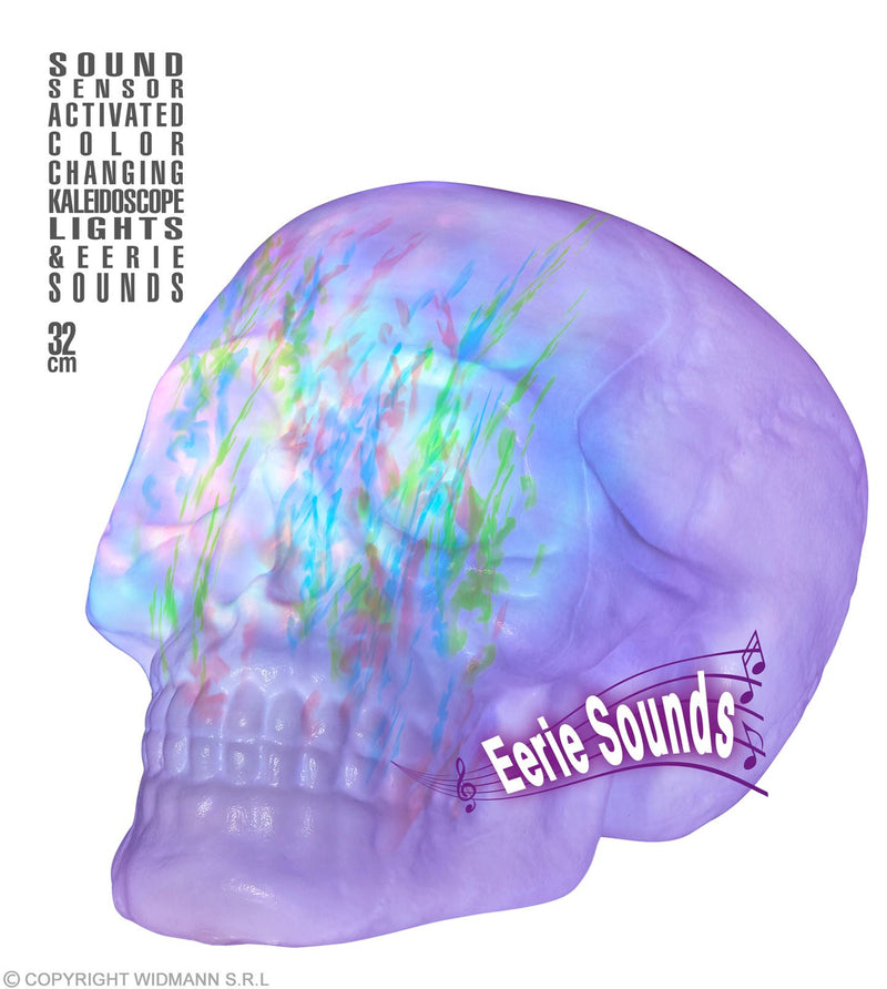 Totenkopf "Kaleidoskop" mit Farbwechsel & Sound 32 cm Halloween Deko