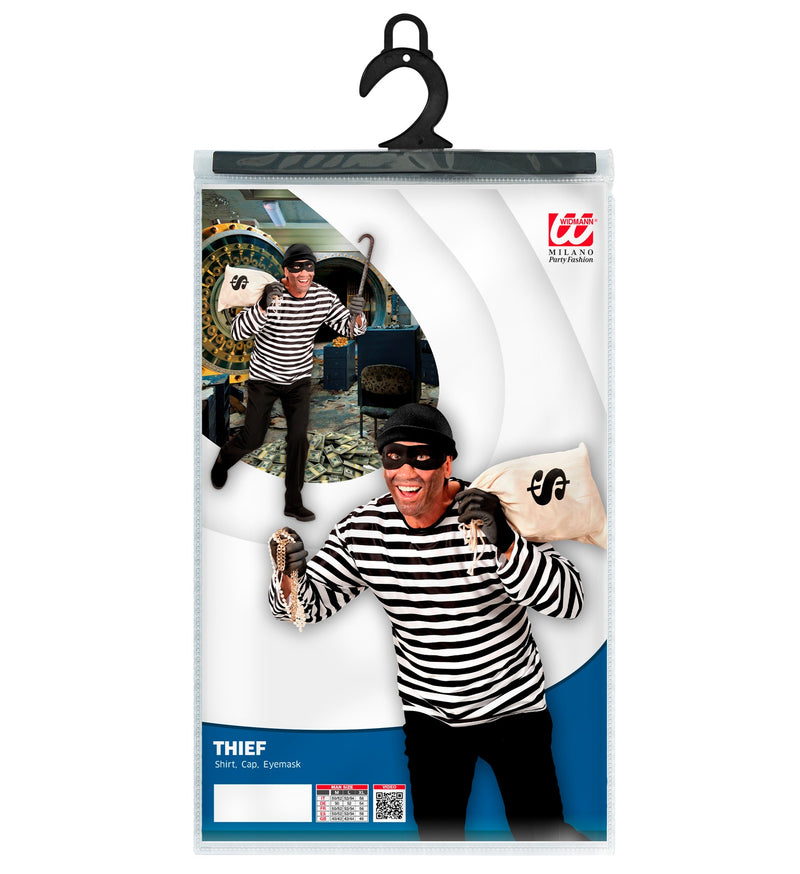 Dieb Kostüm für Herren | Schwarz Weiß