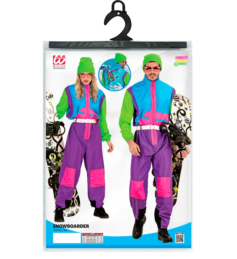 Snowboarder Kostüm "80er Jahre" für Erwachsene | Neon Mehrfarbig