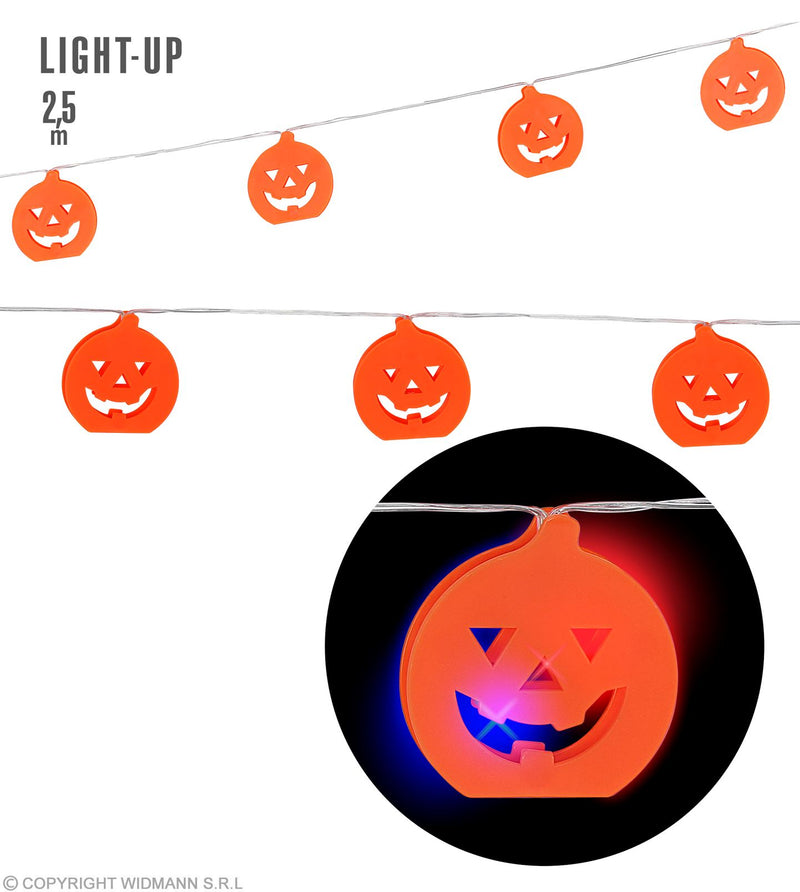 "Kürbis" Lichterkette 2,5 m | Farbwechsel - Halloween Dekoration