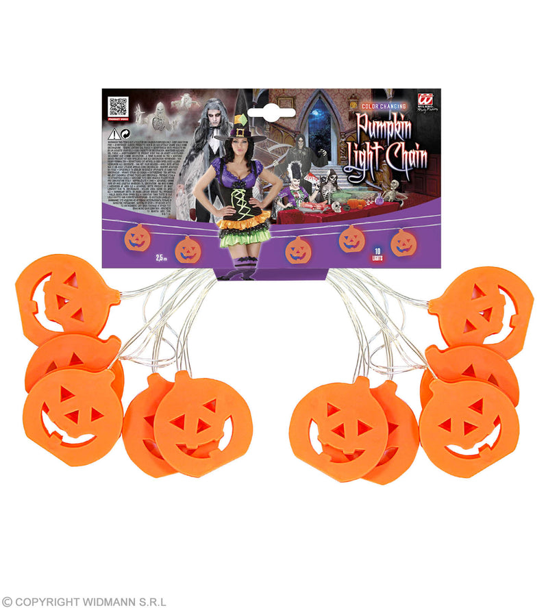 "Kürbis" Lichterkette 2,5 m | Farbwechsel - Halloween Dekoration