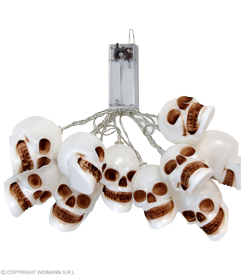 "Totenkopf" Lichterkette 2,5 m | 2 Lichtmodi - Halloween Dekoration