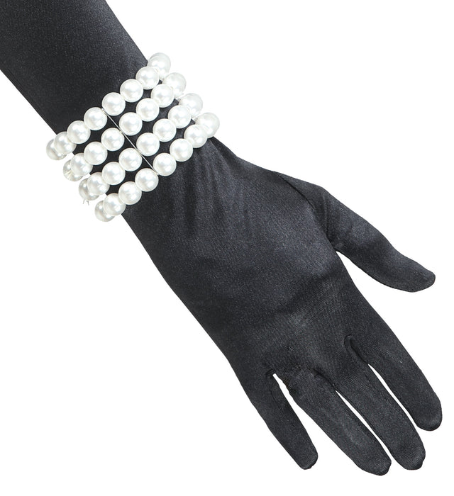Perlen Armband 4-reihig | Weiß