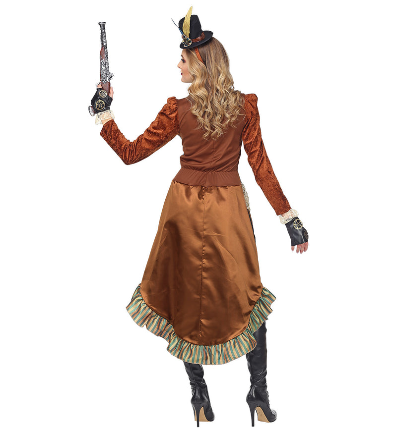 Steampunk Lady Kostüm "Genevieve" für Damen | Braun Blau