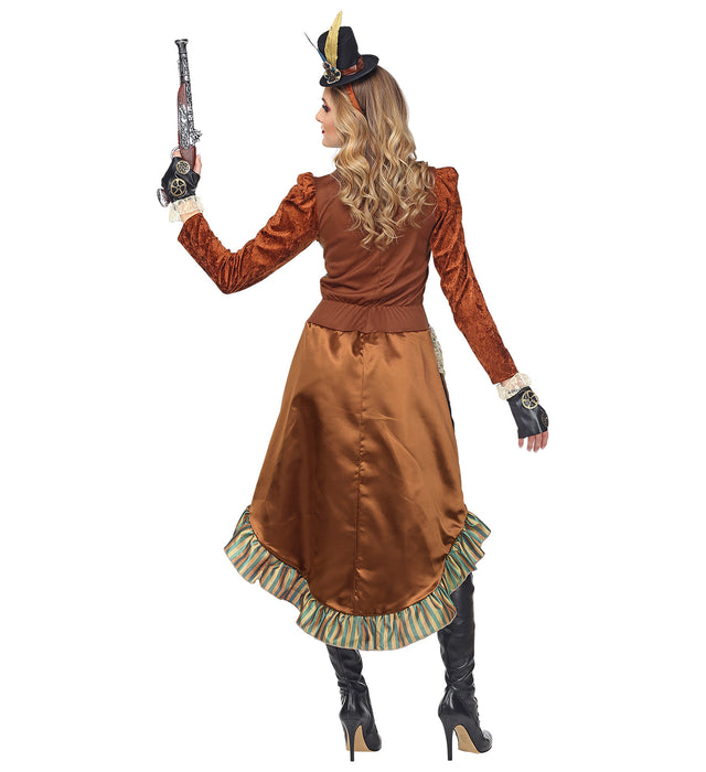 Steampunk Lady Kostüm "Genevieve" für Damen | Vokuhila Kleid