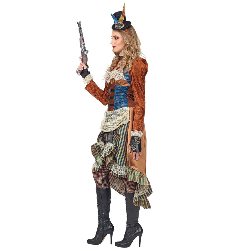 Steampunk Lady Kostüm "Genevieve" für Damen | Braun Blau