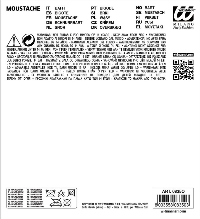 Schnurrbart Diplomat selbstklebend | Schwarz