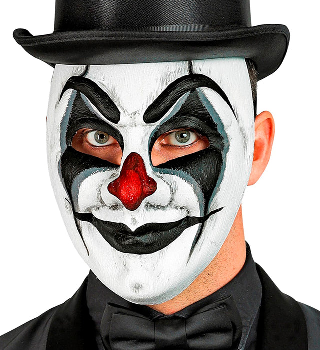 Halloween Clownmaske "Commedia dell´Arte" | Weiß Schwarz