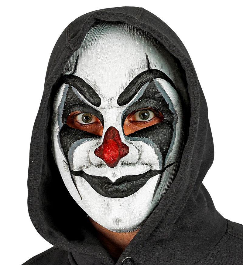 Halloween Clownmaske "Commedia dell´Arte" | Weiß Schwarz