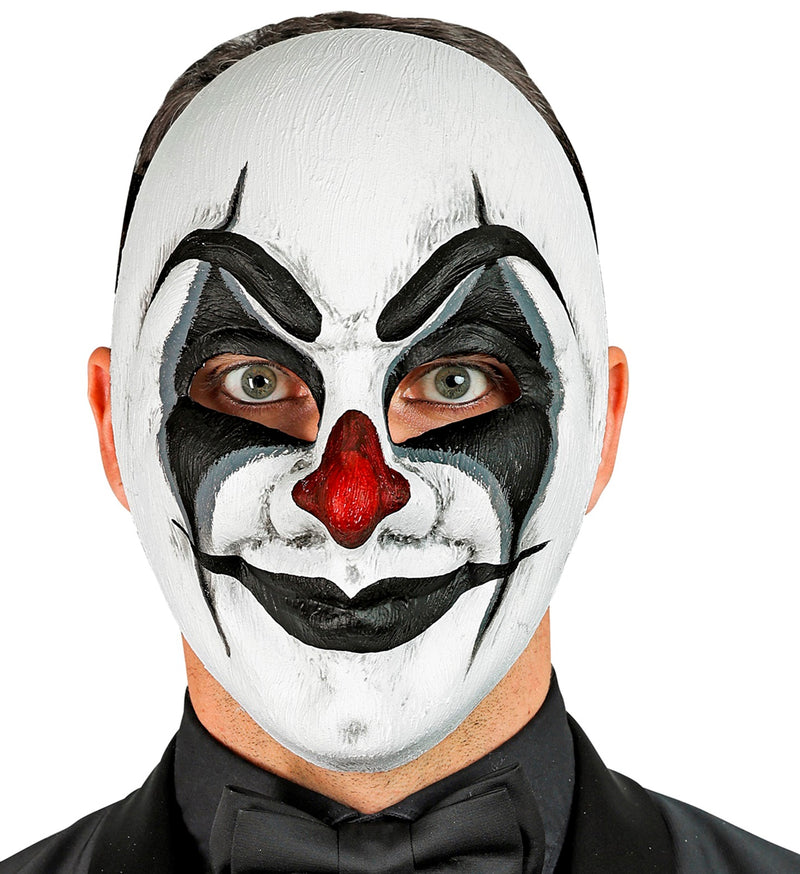 Halloween Clownmaske "Commedia dell´Arte" | Weiß Schwarz