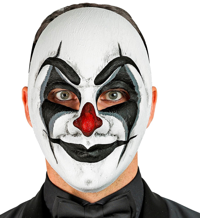 Halloween Clownmaske "Commedia dell´Arte" | Weiß Schwarz