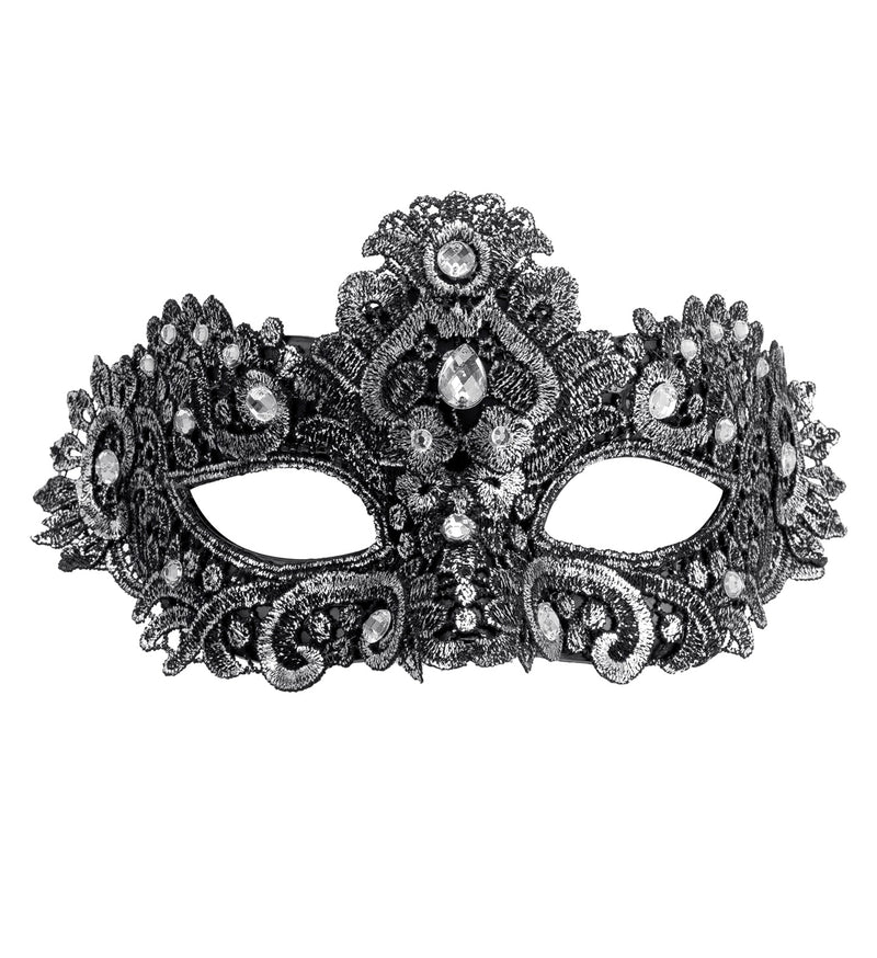 Theater Augenmaske mit Strass | Silber