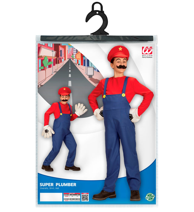 Super Klempner Comic Kostüm für Jungen | Mehrfarbig