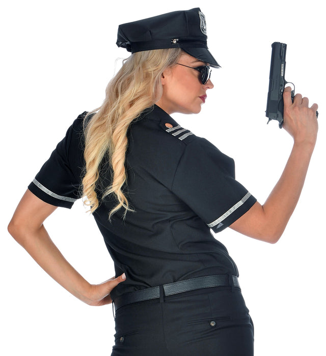 Kostüm Bluse "Polizistin" | Schwarz