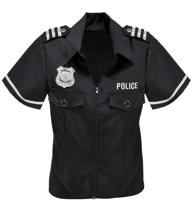 Kostüm Bluse "Polizistin" | Schwarz