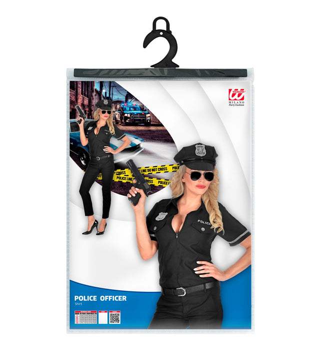 Kostüm Bluse "Polizistin" | Schwarz