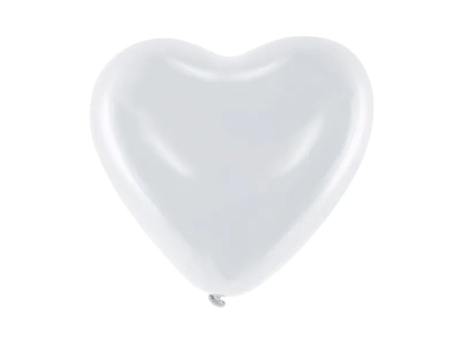 100 Stk. Herz Luftballon Ø25cm "Pastell" | Weiß